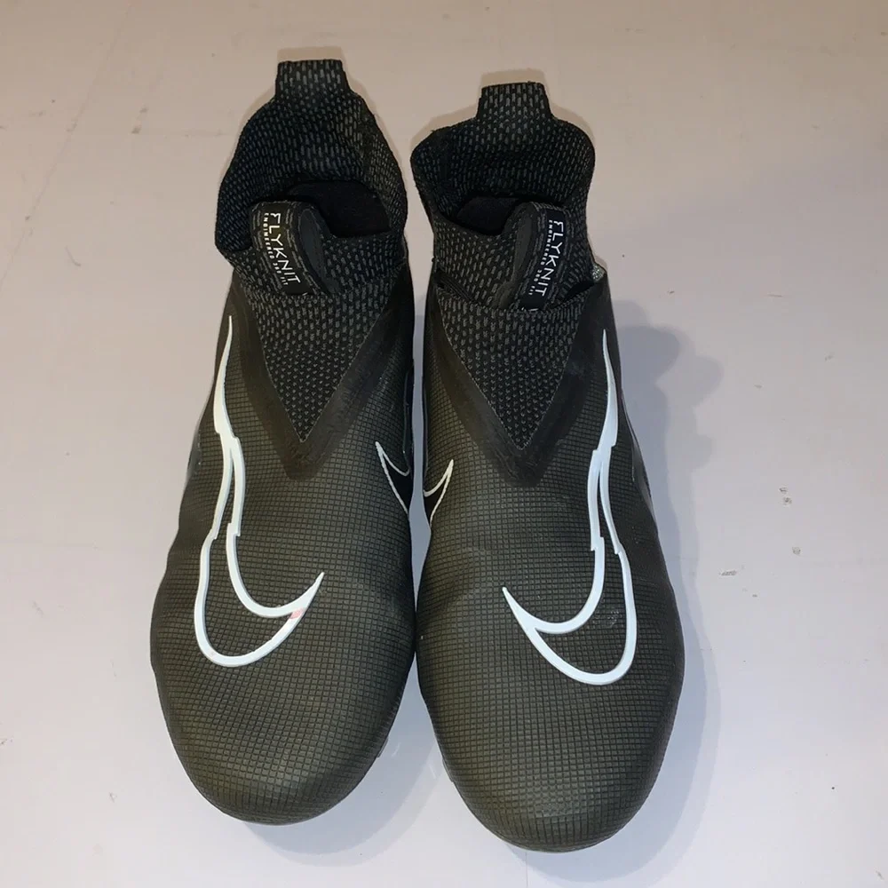 Nike Alpha Flyknit Black Cleats Size 10.5 Laceless